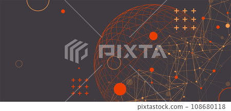Abstract scientific background using wireframe sphere and plexus effect. Vector illustration Abstract scientific background using wireframe sphere and plexus effect. Vector illustration 108680118