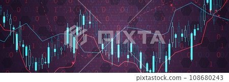 Financial trade concept. Stock market and exchange. Candle stick graph chart. 108680243