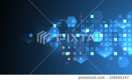 Geometric abstract background with hexagons. Science and technology. Vector Geometric abstract background with hexagons. Science and technology. Vector 108680247