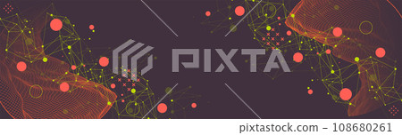 Modern science technology abstract background using circle shapes. Wireframe spot surface illustration. 108680261