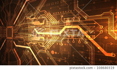 Abstract background on technological and scientific topics. CPU concept. 108680319
