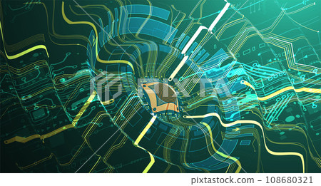 Abstract background on technological and scientific topics. CPU concept. Abstract background on technological and scientific topics. CPU concept. 108680321