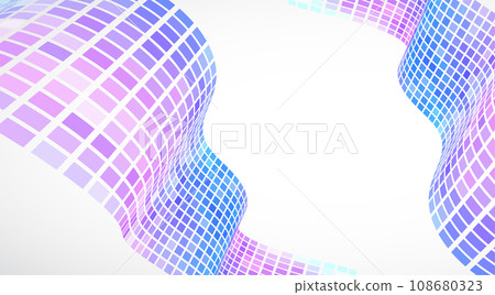 Abstract retro background. Waves are made of squares. Pixel art vector illustration. Abstract retro background. Waves are made of squares. Pixel art vector illustration. 108680323