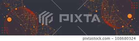 Abstract sphere background with plexus effect. 3D surface. Abstract sphere background with plexus effect. 3D surface. 108680324