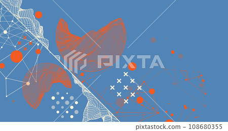 Trendy abstract wireframe mountain background. Modern science or technology art elements. Surface illustration. 108680355