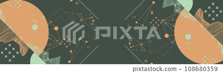 Trendy abstract wireframe mountain background. Modern science or technology art elements. Surface illustration. 108680359