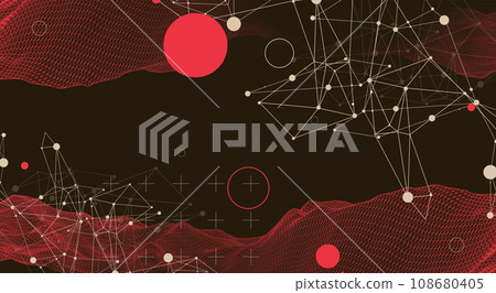 Wireframe background with plexus effect. Futuristic  illustration. 108680405