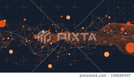 Wireframe background with plexus effect. Futuristic illustration. Wireframe background with plexus effect. Futuristic illustration. 108680407
