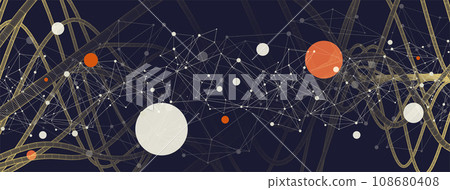 Vector abstract background with a wireframe dynamic pipes, line and particles. Vector abstract background with a wireframe dynamic pipes, line and particles. 108680408