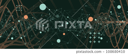 Vector abstract background with a wireframe dynamic pipes, line and particles. Vector abstract background with a wireframe dynamic pipes, line and particles. 108680410