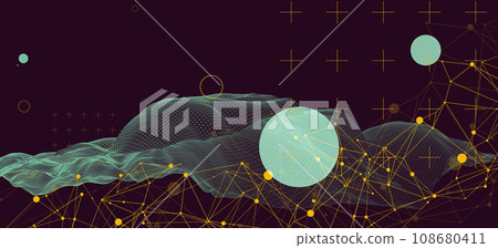 Wireframe background with plexus effect. Futuristic illustration. Wireframe background with plexus effect. Futuristic illustration. 108680411