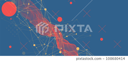 Wireframe background with plexus effect. Futuristic illustration. Wireframe background with plexus effect. Futuristic illustration. 108680414