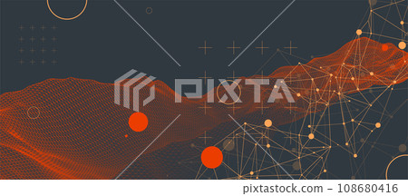 Wireframe background with plexus effect. Futuristic  illustration. 108680416