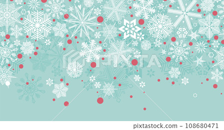 Festive Christmas background design. Different types of snowflakes. 108680471