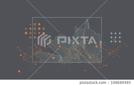 Modern science or technology elements in square. Trendy abstract background. Surface illustration. Hand drawn vector art 108680485