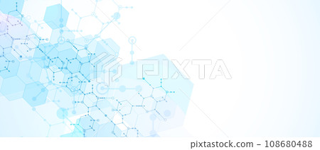 Modern science or technology abstract background using hexagonal shapes. 108680488
