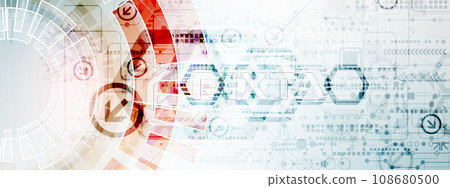 Abstract color digital communication technology background. 108680500