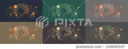 Halftone theme. Science abstract background with connecting dots and lines. Hand drawn vector art. Halftone theme. Science abstract background with connecting dots and lines. Hand drawn vector art. 108680507