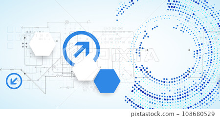 Abstract technology concept. Circuit board, high computer background. Vector illustration with space for content, web - template, business tech presentation. 108680529