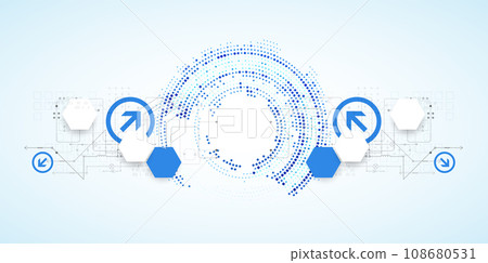 Abstract technology concept. Circuit board, high computer background. Vector illustration with space for content, web - template, business tech presentation. Abstract technology concept. Circuit board, high computer background. Vector illustration with space for content, web - template, business tech presentation. 108680531
