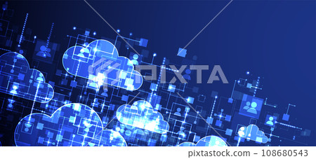 Social media vector background. Network concept with abstract clouds on it. 108680543