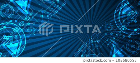 Abstract blue digital communication technology background. 108680555