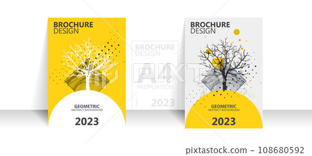 Brochure template flyer background for business design in A4 proportion. 108680592