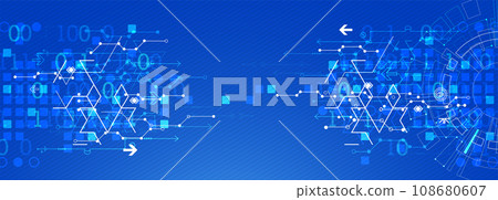 Abstract technology concept. Circuit board, high computer color background. Vector illustration with space for content, web - template, business tech presentation. 108680607