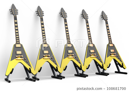 Set of electric acoustic guitar isolated on white background. Set of electric acoustic guitar isolated on white background. 108681700
