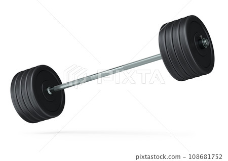 Abstract metal barbell isolated on white background 108681752