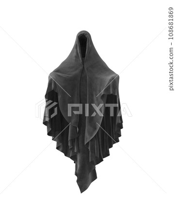 Halloween scary ghost dementor character isolated on white background. 108681869