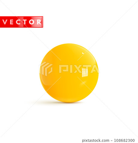 Glossy yellow 3d sphere realistic style Glossy yellow 3d sphere realistic style 108682300