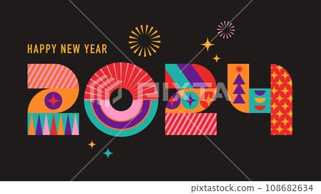 Happy New Year, poster, banner and card design 108682634