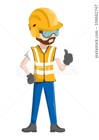 Worker with his personal protective equipment Worker with his personal protective equipment 108682747