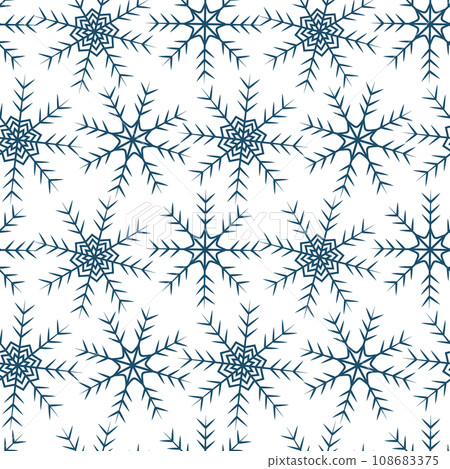 Seamless pattern of figured snowflakes. Design for Christmas or New Year backdrop or wrapping paper 108683375