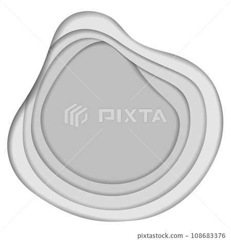 Abstract paper cut backdrop of wavy lines in grayscale. Copy space. Monochrome frame for lettering Abstract paper cut backdrop of wavy lines in grayscale. Copy space. Monochrome frame for lettering 108683376