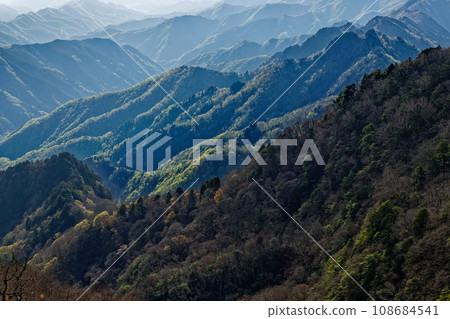 Fresh green mountain range seen from Mt. Ryogami Fresh green mountain range seen from Mt. Ryogami 108684541