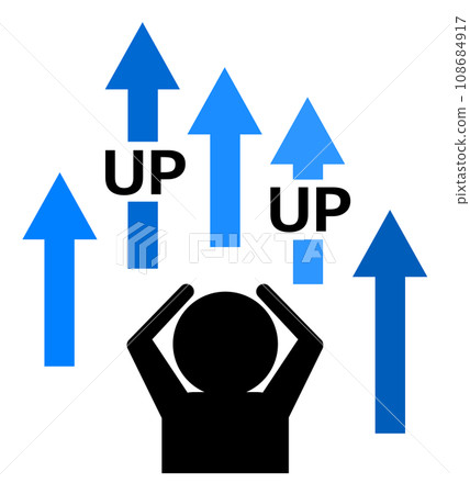 Illustration of a person who is in trouble due to rapid rise in height 108684917