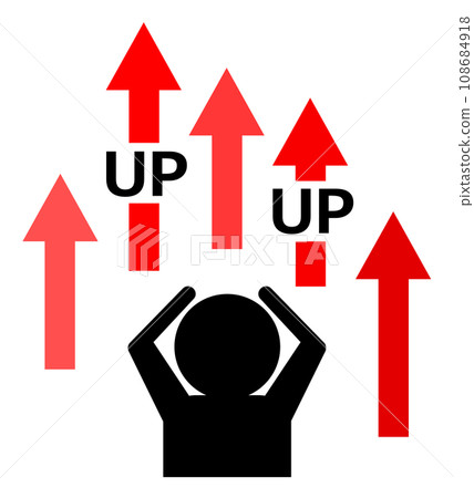 Illustration of a person who is in trouble due to rapid rise in height 108684918