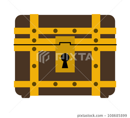 存放金銀黃金和寶藏的堅固寶箱的插圖 108685899
