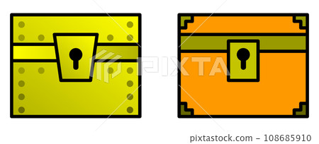 存放金銀黃金和寶藏的堅固寶箱的插圖 108685910