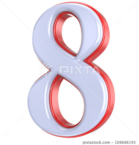 Font Number 3D Render Font Number 3D Render 108686193