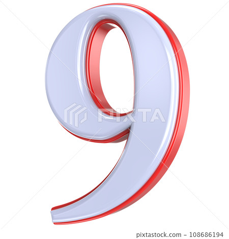 Font Number 3D Render Font Number 3D Render 108686194