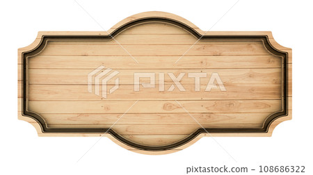 wooden sign isolated on white background 108686322
