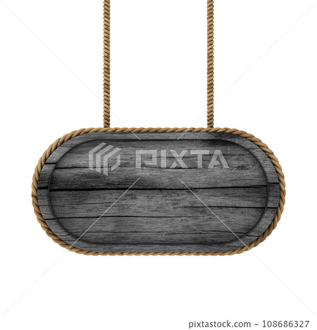 wooden sign isolated on white background 108686327