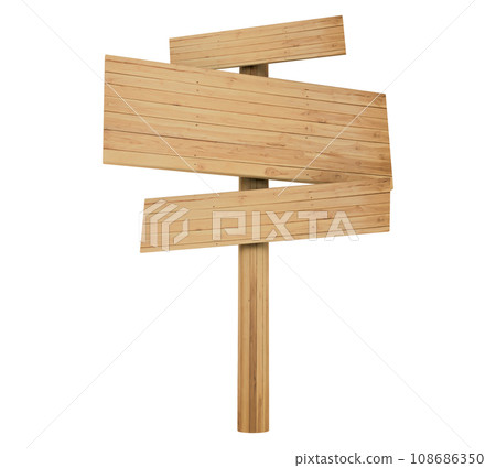wooden sign isolated on white background 108686350