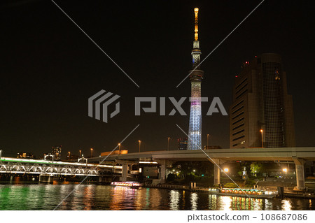 伴隨著千川文字，被天空樹夜景和隅田川治愈 108687086