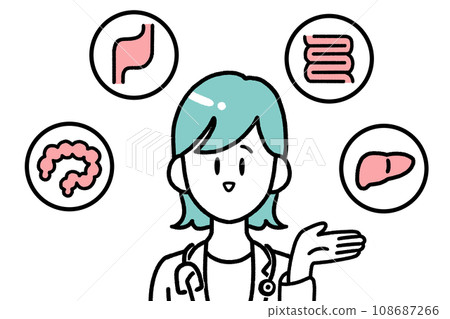 A simple illustration of a medical worker pointing his finger to guide medical services A simple illustration of a medical worker pointing his finger to guide medical services 108687266