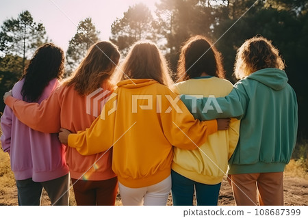 women of diverse races hugging each otheai generated art women of diverse races hugging each otheai generated art 108687399