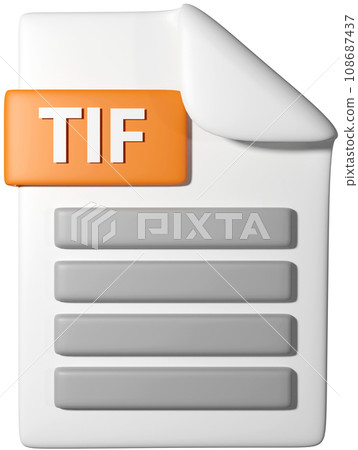 3D icon illustration of '.tif file icon' 108687437